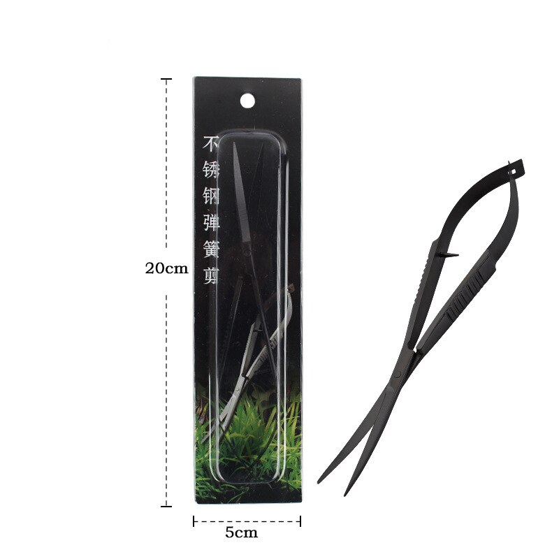 Stainless Steel Straight Curved Spring Scissor Landscape Maintenance Tools for Aquatic and Aquariums Aquatic Plants Scissor: Black Bend PP