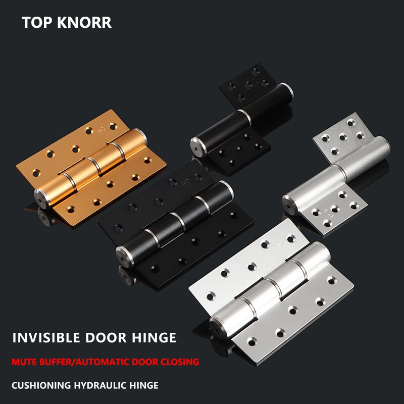 TOPKNORR – charnière de porte Invisible de 5 pouces, tampon d&#39;amortissement hydraulique, dispositif de fermeture automatique de porte, charnière à ressort de porte secrète multifonctionnelle