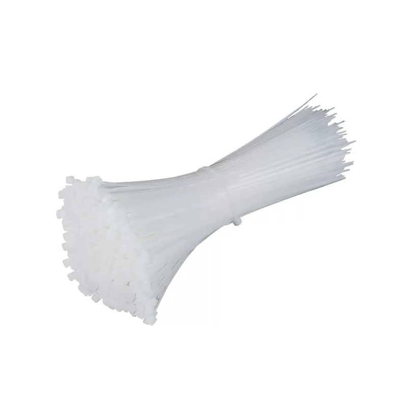 Brida de nailon autoblocante para cables, bridas de plástico Blanco/Negro, resistente a altas temperaturas, 1000 piezas