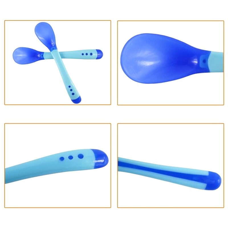 1pcs Baby Soup Spoon Safety Heat Sensitive Color Change Thermochromic Spoon