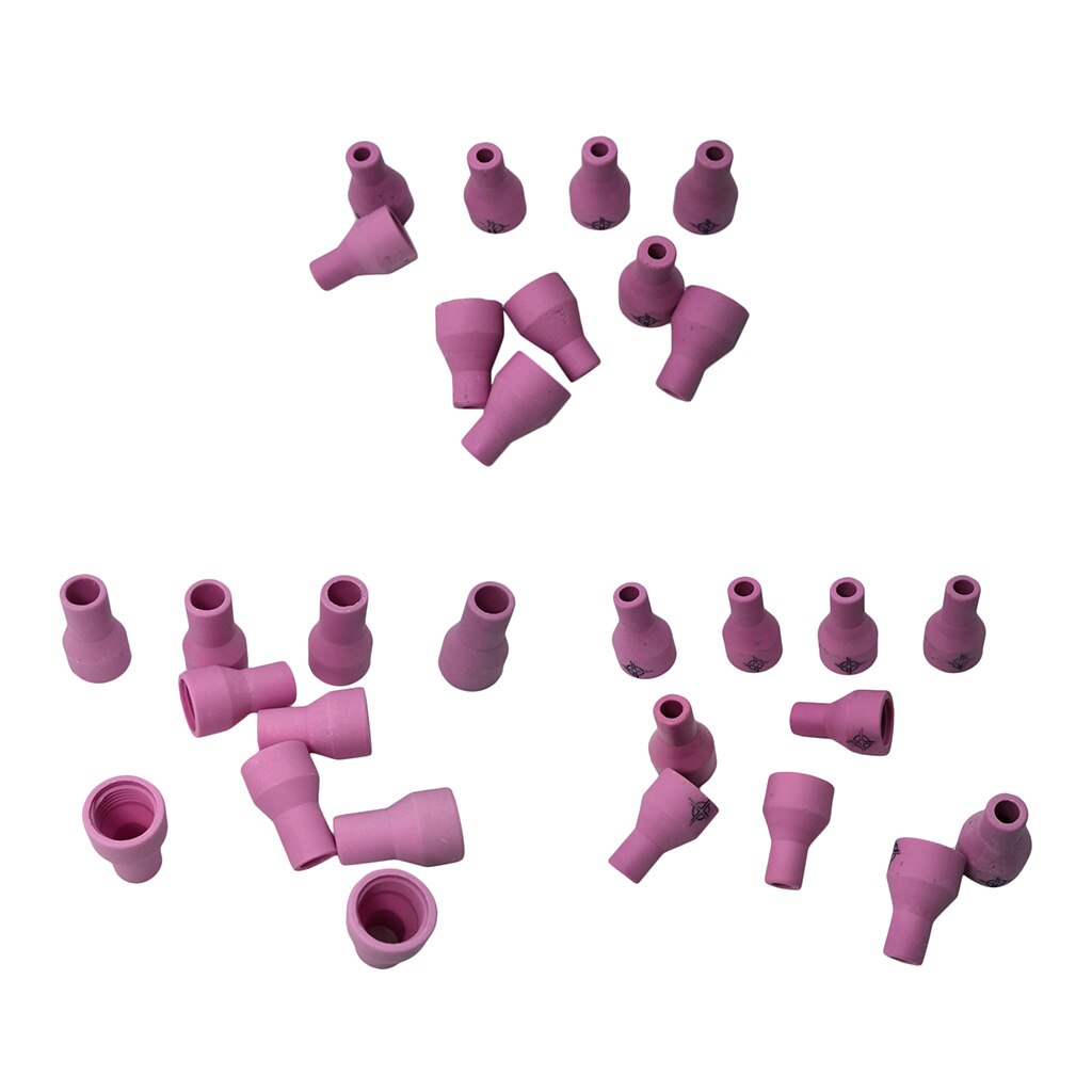 10PCS TIG Welding Torch Accessories Kit Alumina Nozzle Ceramic Cup Kit for QQ150 TIG WP-17/18/26 (Pink)