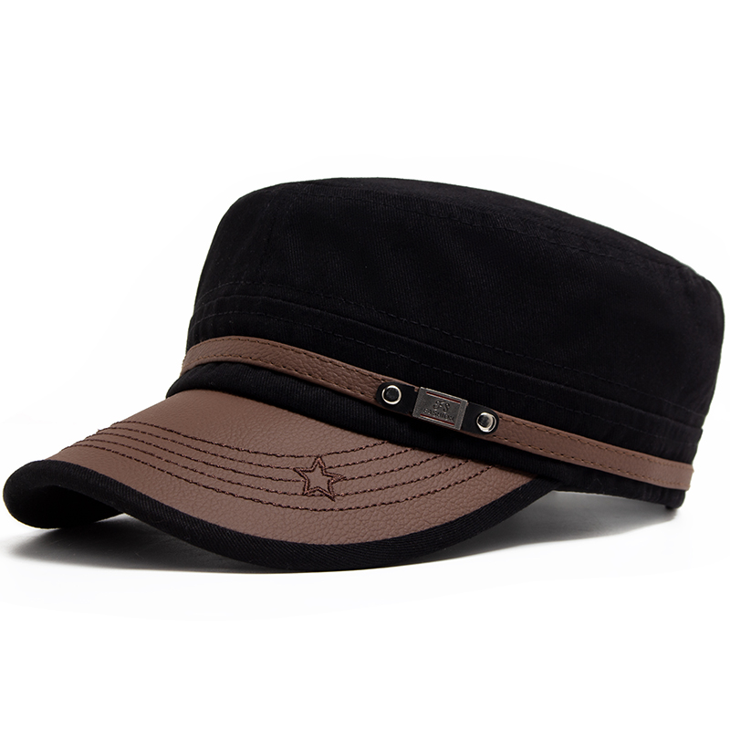 Sombrero plano para mujer, gorra de béisbol con ala de cuero PU a la para hombre, tela de algodón suave, visera informal, sombrero de camionero ajustable para otoño y verano: Verde