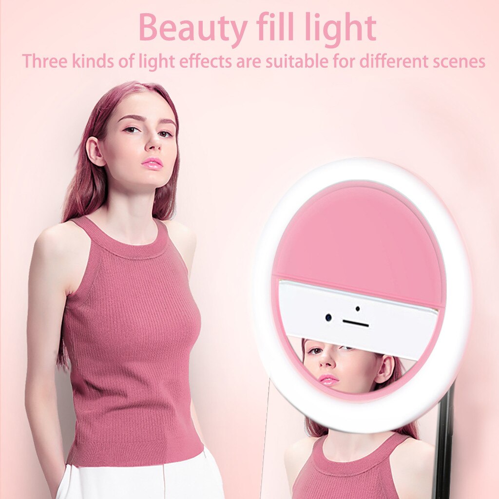 Camera lens Makeup Mirror Light Online Live Selfie Shot LED Flash Rechargeable Clip Mini Fill-in Light Makeup miroir spiegel