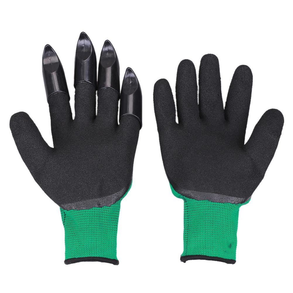 1 paar Garten Handschuhe mit Krallen 4 Kunststoff Garten Gummi Handschuhe Mit Krallen graben Anlage Graben Pflanzung Wasserdichte Arbeits Handschuh draussen: F