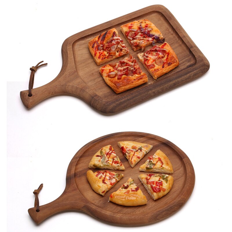 Natural Acacia wood lacquer-free wax-free solid wood home pizza plate tray wooden chopping board