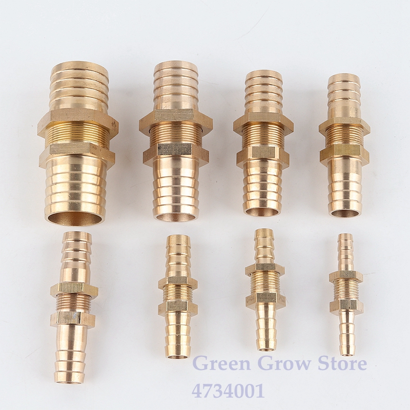 1~10pcs 6-25mm Copper Straight Connectors Hex Nut Irrigation System Aquarium Adapter Water Tank Hose Joint Air Pump Pipe Fitting