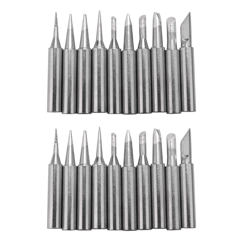 20 Tip Set Tips Soldering Tip Set for Soldering Iron 900-T-I/ BK/ 1.6D/ 2.4D/ 3.0D/ 2C/ 3C/ 4C: Default Title