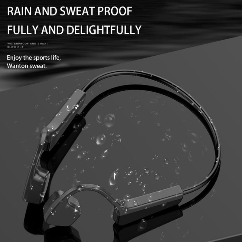 Bone Conduction Headphones - Bluetooth 5.0 Wireless Sport Headset - IP56 Waterproof Stereo with Mic