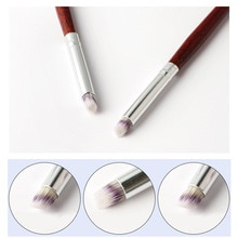 Nail Borstel Houten Handvat Nail Smudge Pen Schuine Ronde Nail Art Borstel Voor Schilderen UV Gel Manicure Tool NPV