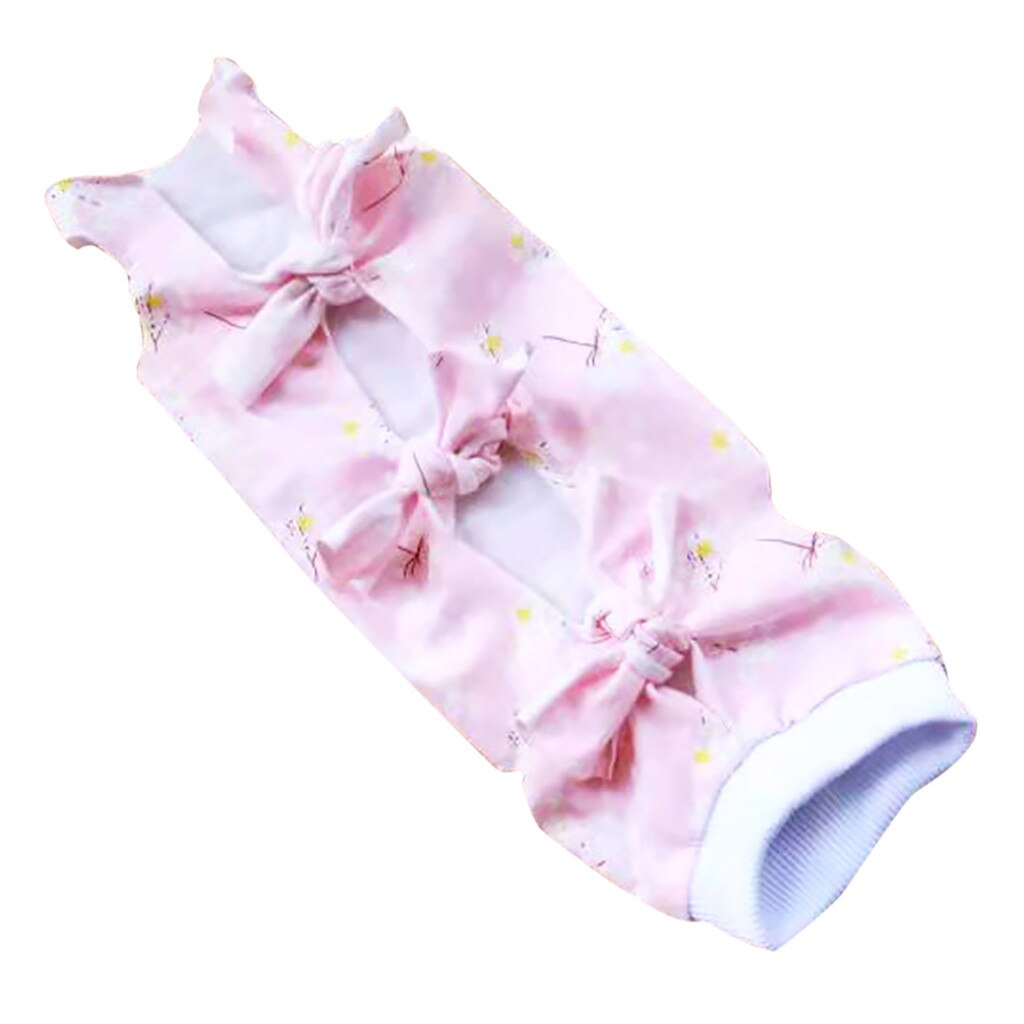 Katoen Pet Chirurgie Revalidatie Kleding Post-Operatieve Kat Kleding Kat Herstel Bescherming Pak Kitten Vest Kat Accessoires #: Roze / S