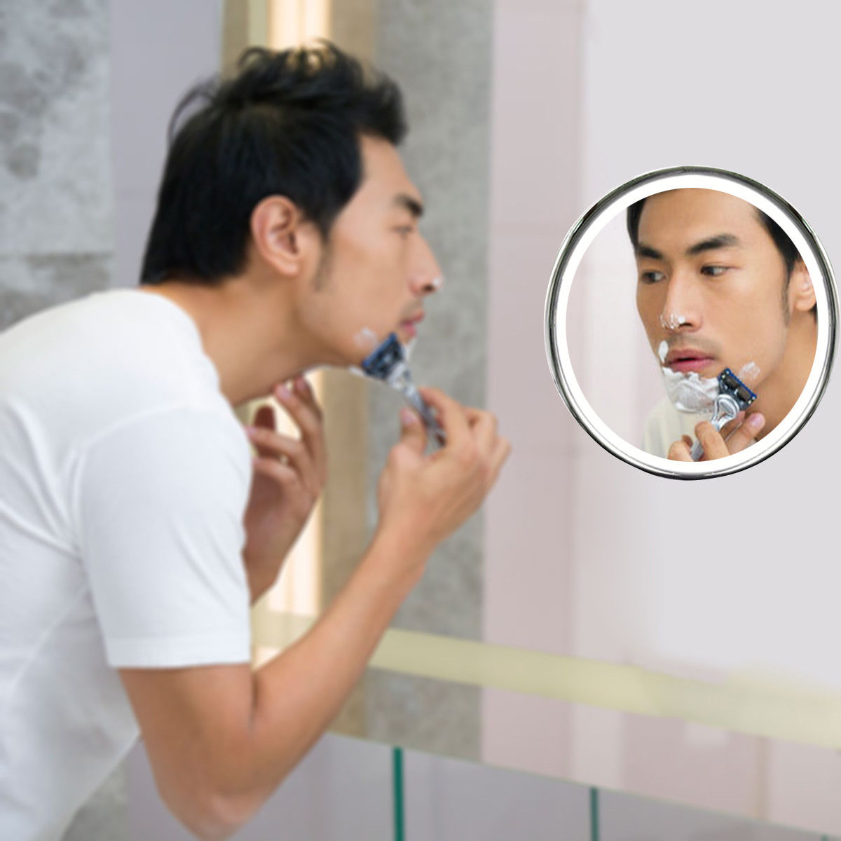 1Pcs 8 Inch 10X Duurzaam Zuignap Led Vergrootglas Utility Cosmetische Spiegel Voor Douche Maken Up Vrouwen