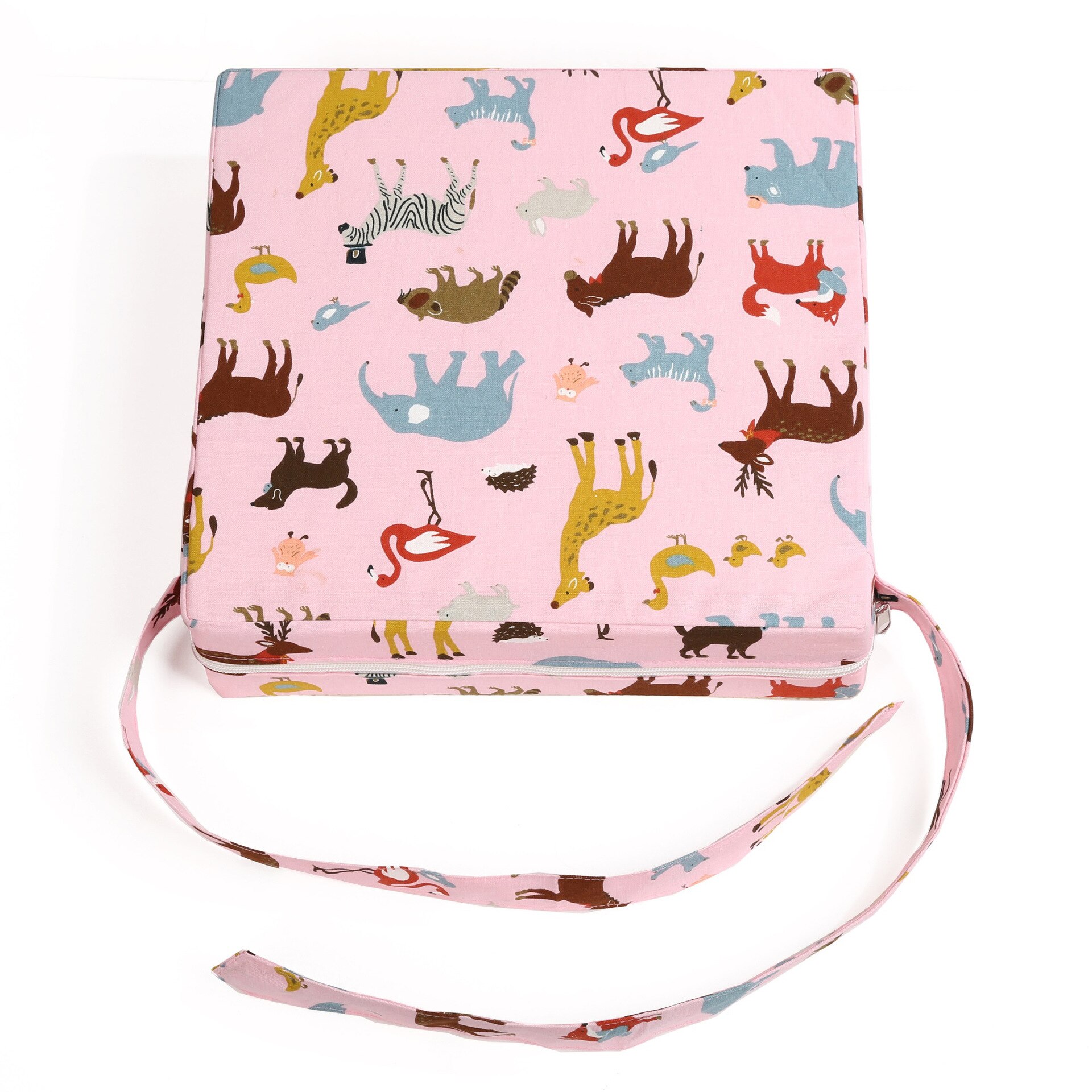 Cojín plegable de comedor portátil para niños, silla aumentada, ajustable, extraíble, sillas de refuerzo: pink