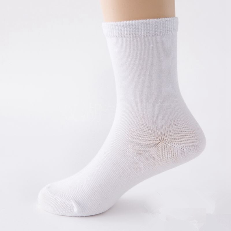 Bas blancs pour enfants 5 couleurs/lot | Chaussettes pour bébés, confortables, légères et douces, en coton, confortables et décontractées, pour enfants garçons et filles, chaussettes de Sport pour écoliers: 5 to 7 years