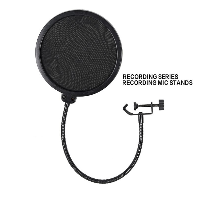 Mikrofon fleksibel vindskjerm holdbar dobbeltlags frontrute studiomaske mikrofon popfilter dobbeltlagsskjerm til å snakke opptak