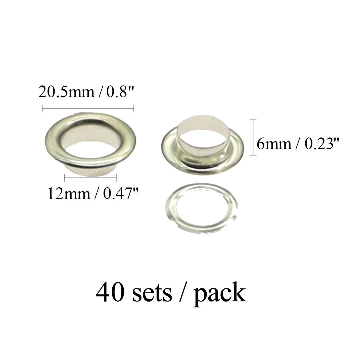 50 sätze/paket (Außen durchmesser) 16,5mm (interne) 10mm (high)5mm öse größen 10mm Runde kante öse tülle silber cyan goldene: silvery 12mm 50sets