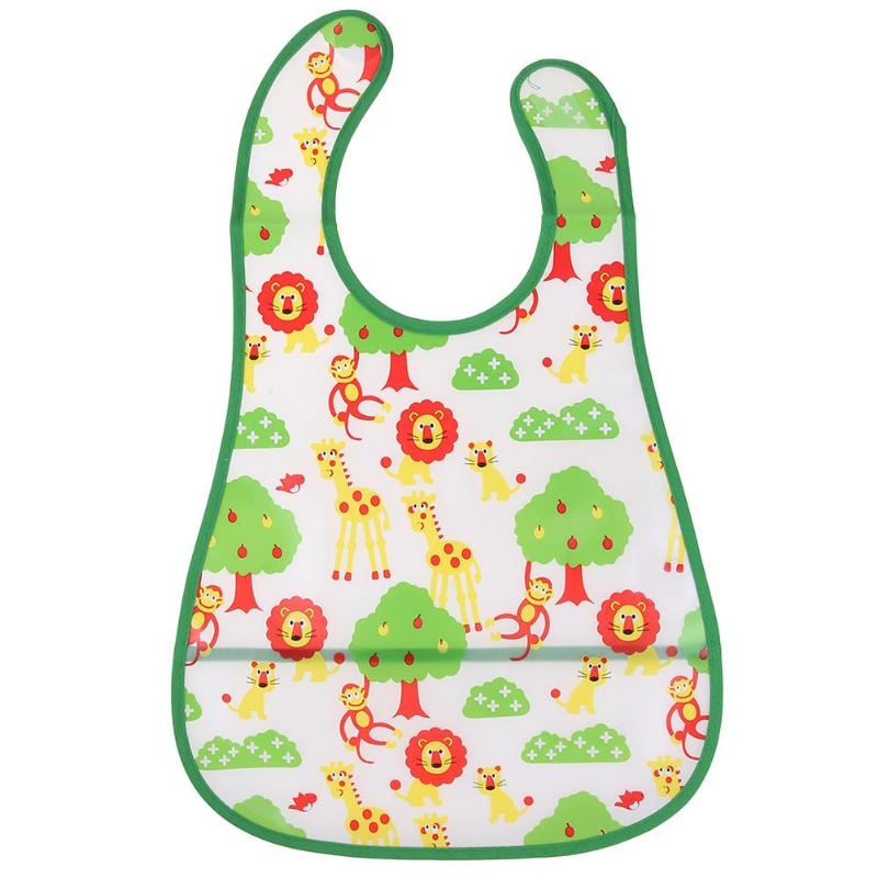 Cartoon Baby Feeding Cloth Towels EVA Waterproof Lunch Feeding Bibs for Newborn Apron Baby Burp Cloths Kids Feeding Accessories: Animal Zoo