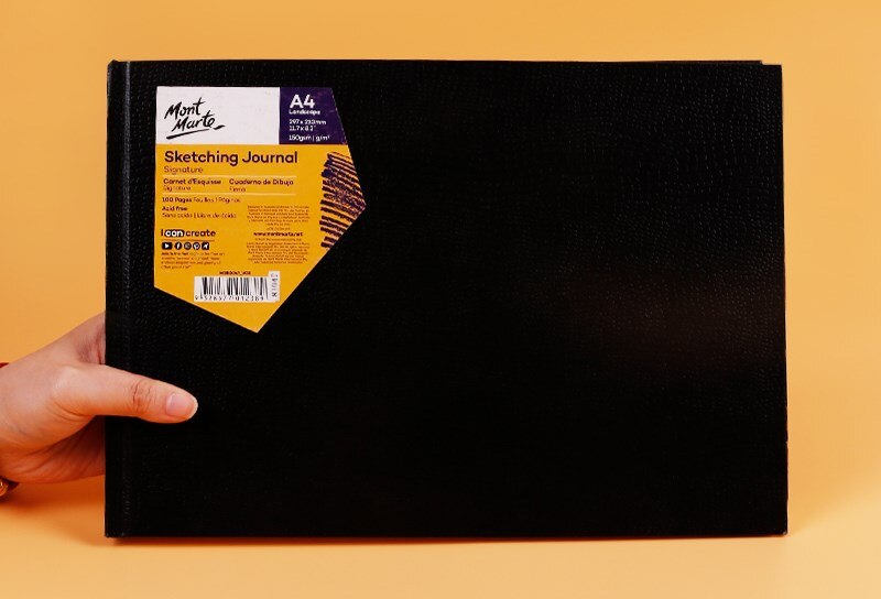 A3 / A4 / A5 Portable Sketchbook Waterproof Hard Leather Student Sketchbook Thicken Drawing Book Art Supplies: A4horizontalversion