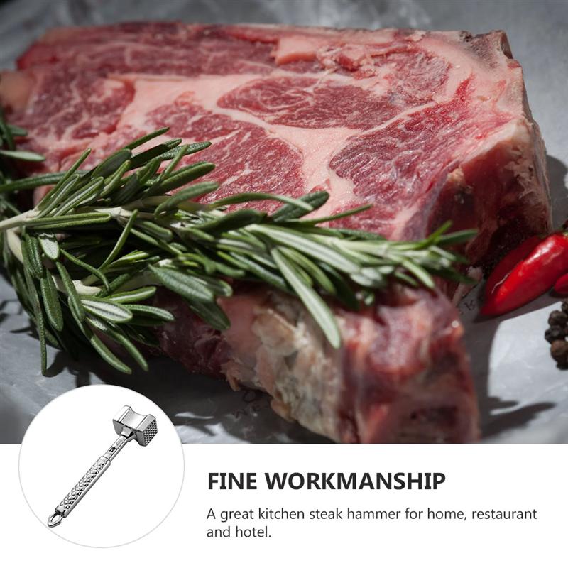 Meat Hammer Useful Good Fine Kitchen Meat Mallet Cooking Hammer Dual-Sided Hammer Kitchen Gadgets Cast Steak Knock Meat Hammer