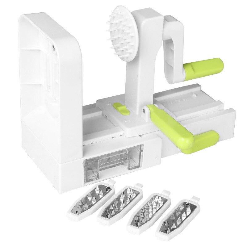 Trancheuse de légumes en spirale pour courgettes, pommes de terre Spaghetti avec 4 lames rotatives, ustensile de cuisine polyvalent