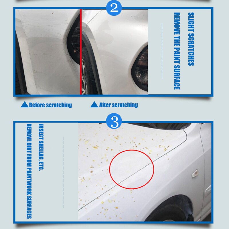 Potable Car Scratch Remover Liquid Sponge Glass Deep Cleanser Car Glass Cleaning Sponge Glass Remove Oil Film