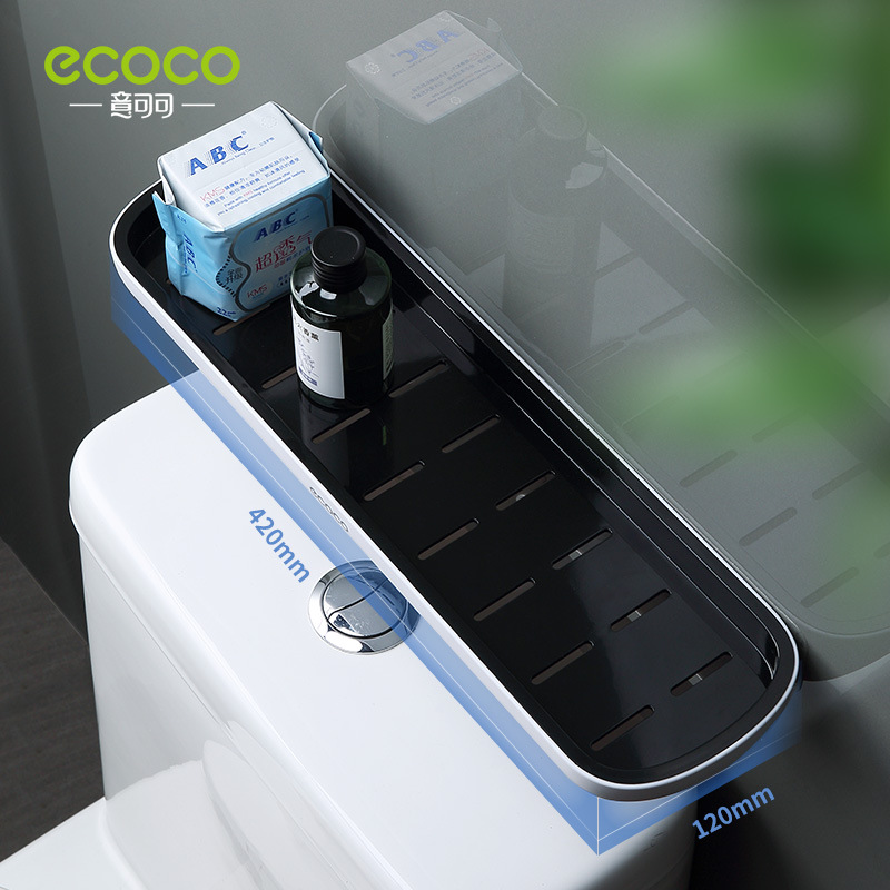 Ecoco Adhesive Bathroom Shelf Organizer Wall Mounted Shampoo Spices Shower Storage Rack Holder Bathroom Accessories