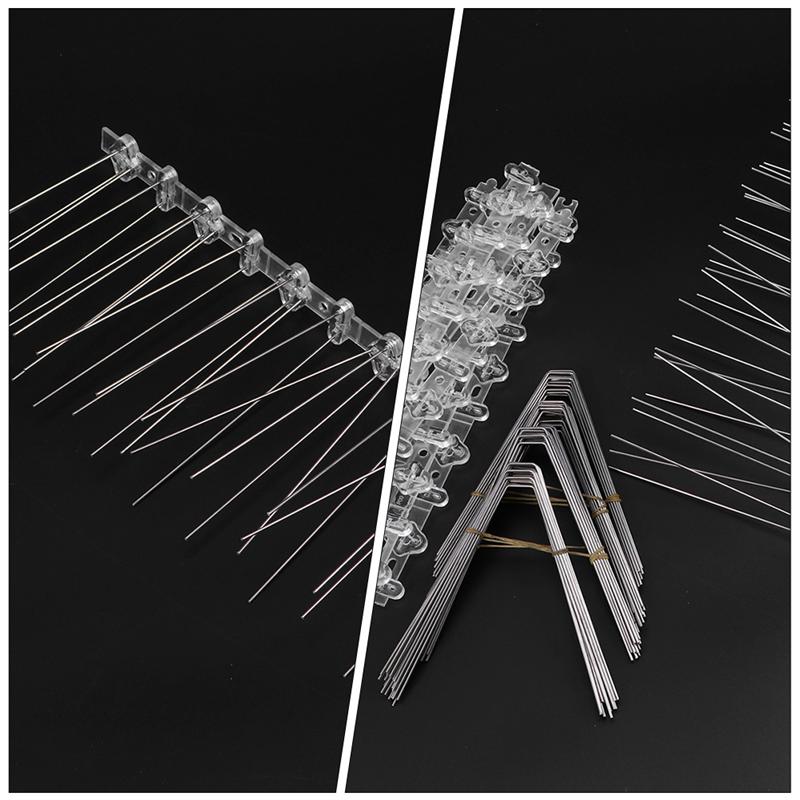 1 Box/14pcs Stainless Steel Bird Spike Bird Deterrent Pigeon Repellent Strips Thorn Home Eaves Bird Repellent Anti-Bird Needle