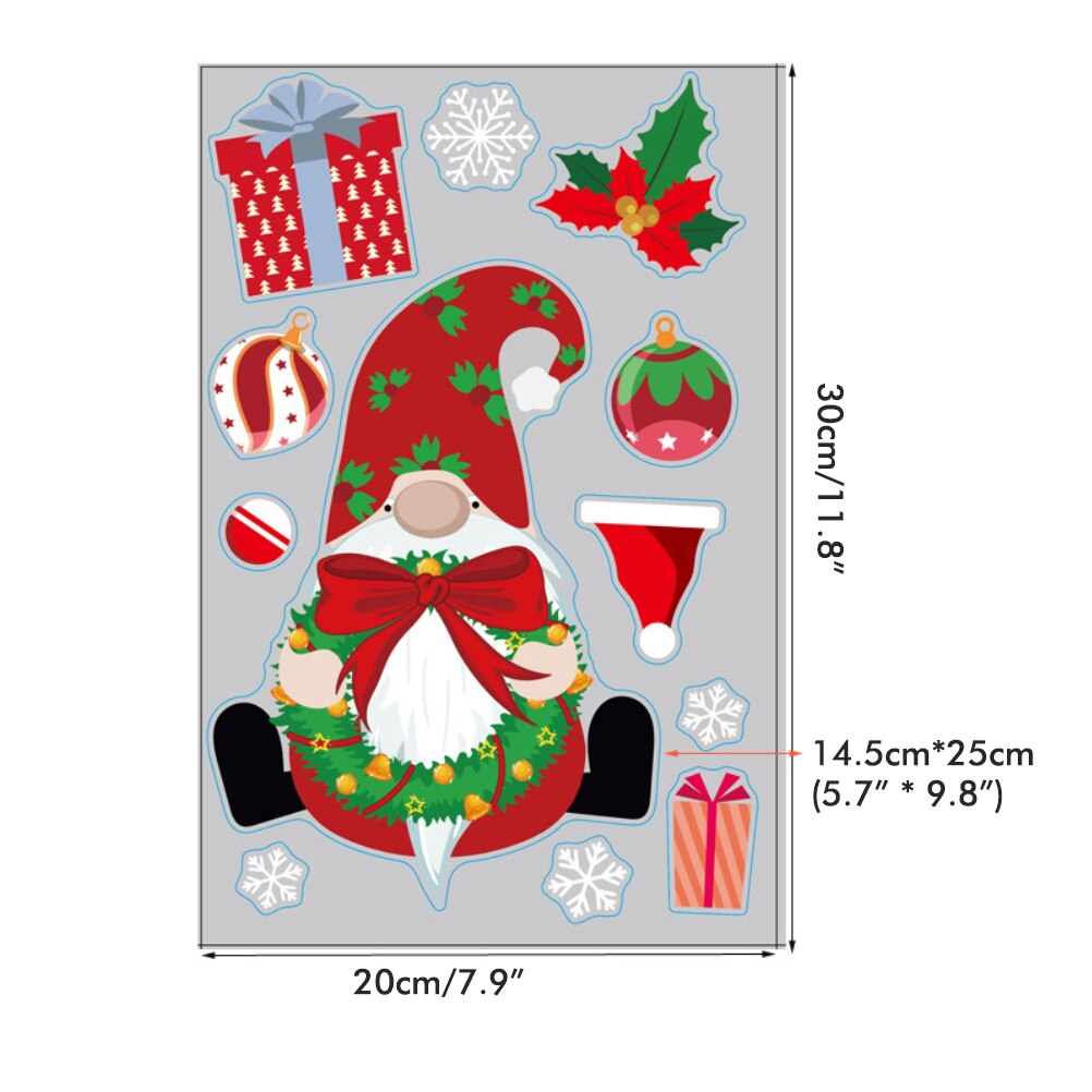8 Sheet/Set Christmas Window Clings Christmas Faceless Elf Window Door Decals Decorations Home Party Year Stickers Ornament