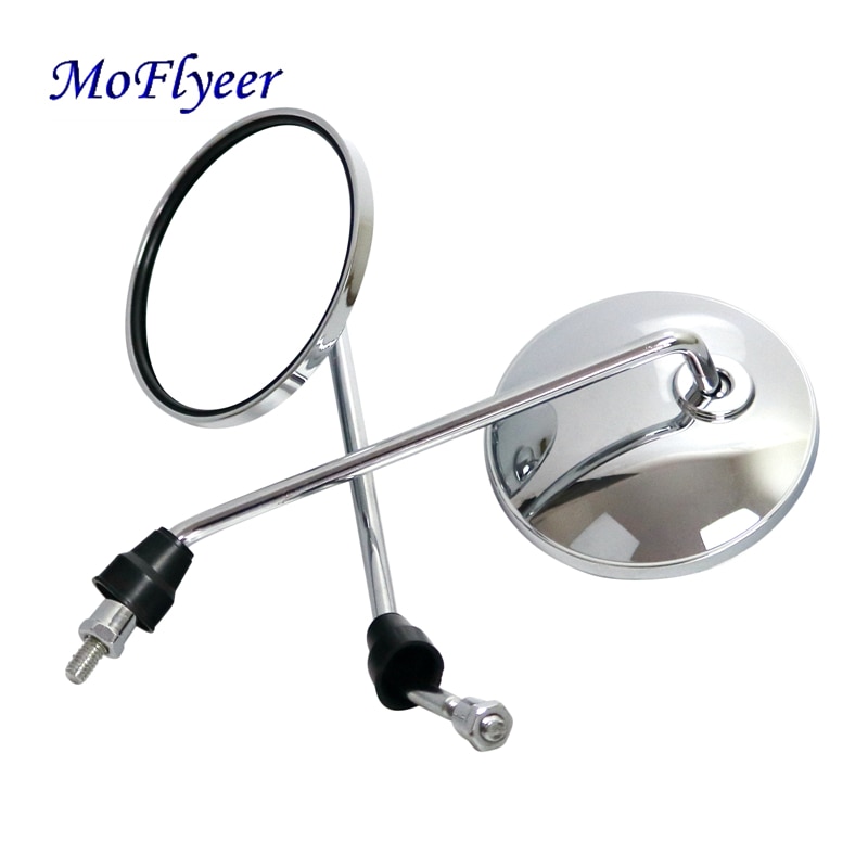 MoFlyeer miroir de vue arrière argent de moto, rétroviseurs de vue arrière de vélo électrique, miroir latéral de cyclomoteur 8mm rond