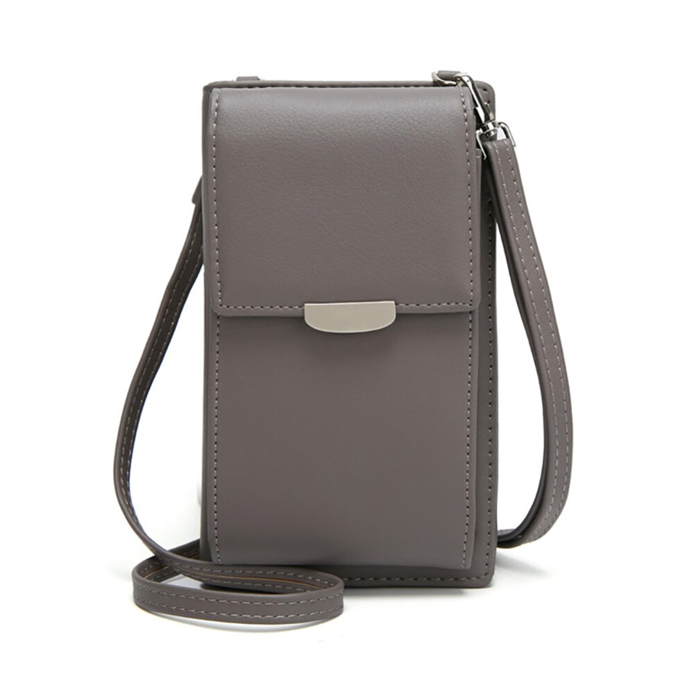 Sports Fitness Bag Phone Case Mobile Phone Bag Neck With Purse Female Wallet Phone Case Package Phone Bag: Grey