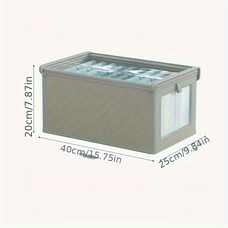 Grande boîte de rangement en toile pliable avec fenêtre transparente – Organiser et ranger les vêtements, gain de place, organisateur de placard à domicile