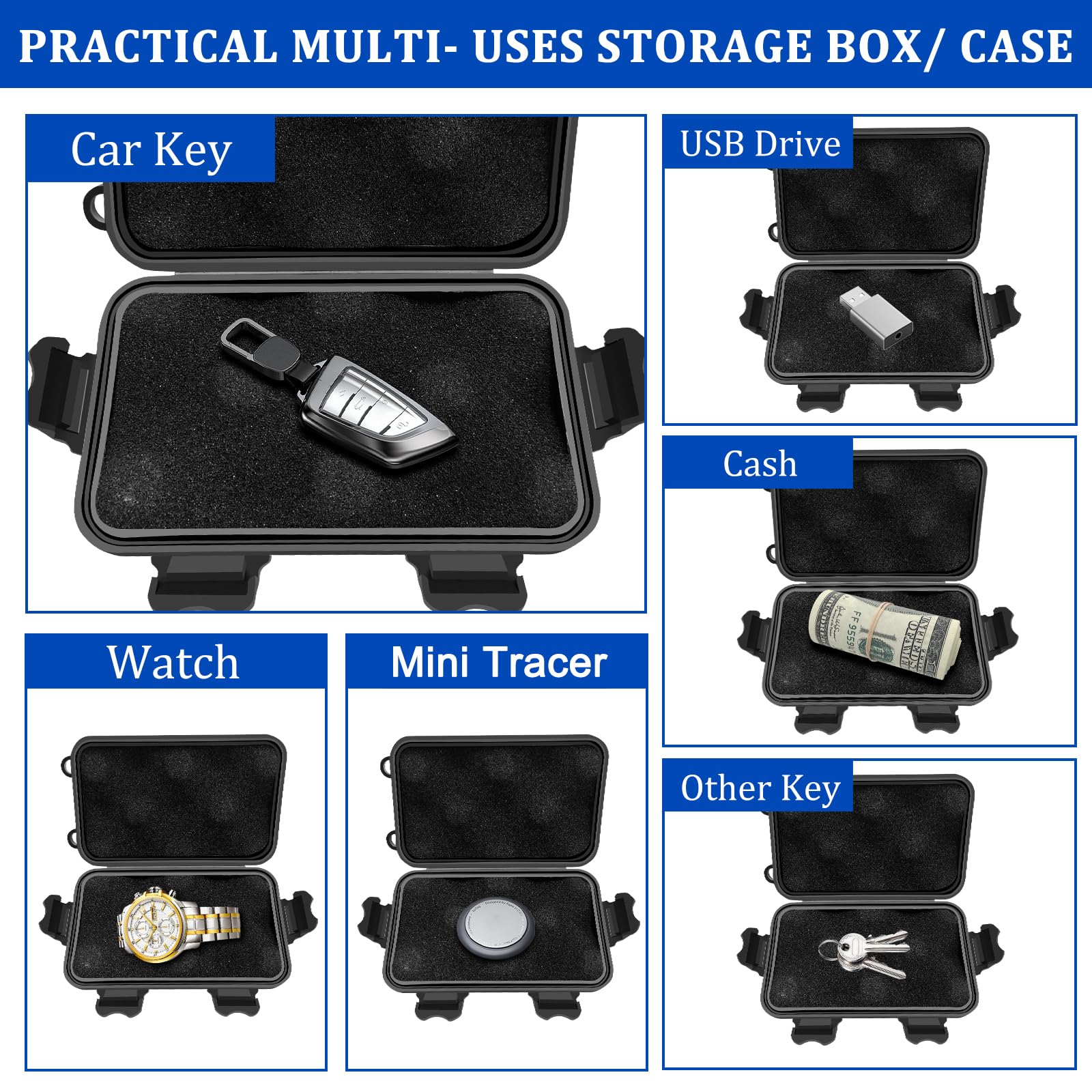 Magnetische sleutelhouder onder auto Verberg een sleutel buiten Buiten Waterdichte sleutelverbergdoos voor kamperen Road Trip RV Lange afstandsreizen