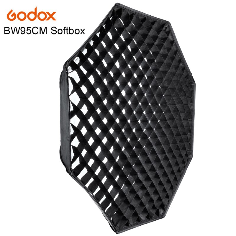 Godox Softbox FW95cm Octagon Softbox W/Grid Honingraat Bowens Mount Aluminium Adapter Ring Voor Studio Flash