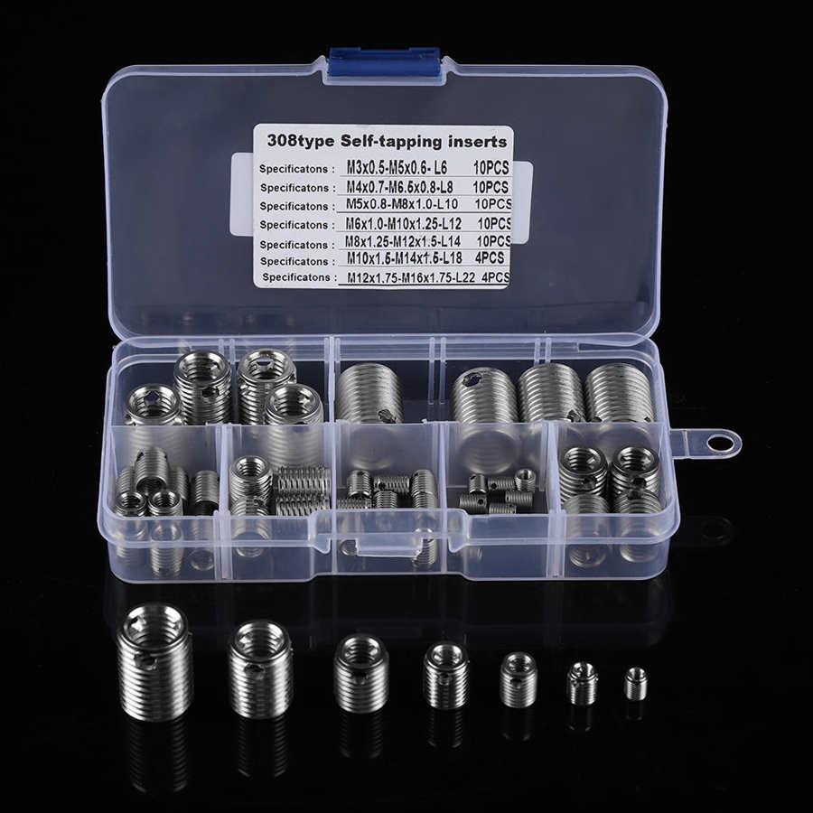 58Pcs Inner Thread Self Tapping Thread Inserts Set Thread Reinforce Repair em