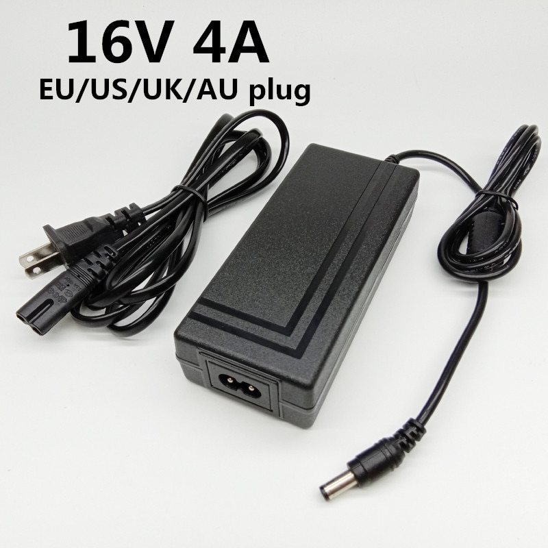 16 volt power adapter 16V 4A transformer EU US UK AU South Africa plug cable power supply adaptor 5.5x2.1-2.5mm ac dc adapter