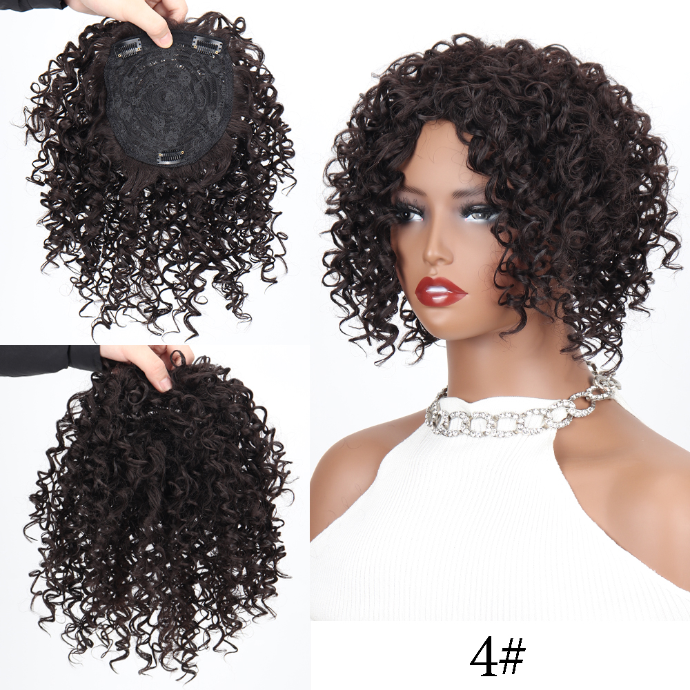 Synthetic Short Afro Kinky Curly Hair Toppers Hair Pieces Wigs for Black Women With Thinning Hair Topper Increase Hair Volume