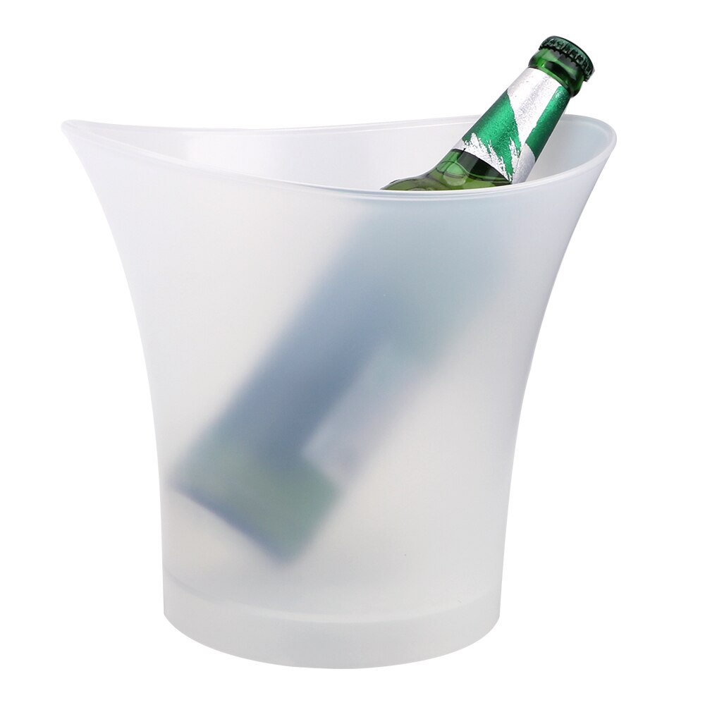 Seau à glace en plastique étanche à LED, 5l, pour Champagne, bière, Bars, boîtes de nuit, 4 couleurs