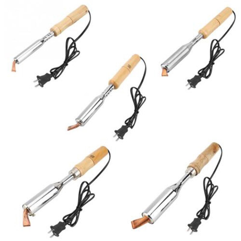 1pc 220V Electric Soldering Iron with Chisel Tip And Wood Handle Solder Station Repair Tool Large Power Welding Tools