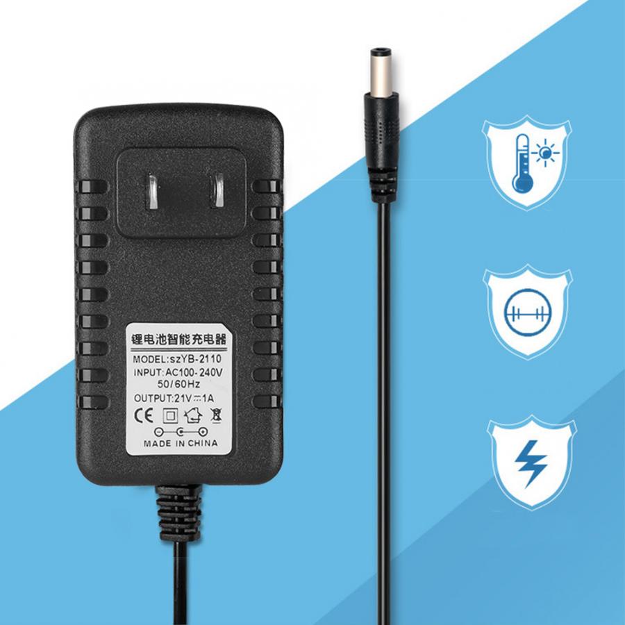 Dikke Koperen Kern Li-Ion Charger Adapter 21V/1A Adaptative Lithium Batterij Oplader Adaptative Lithium Batterij Oplader