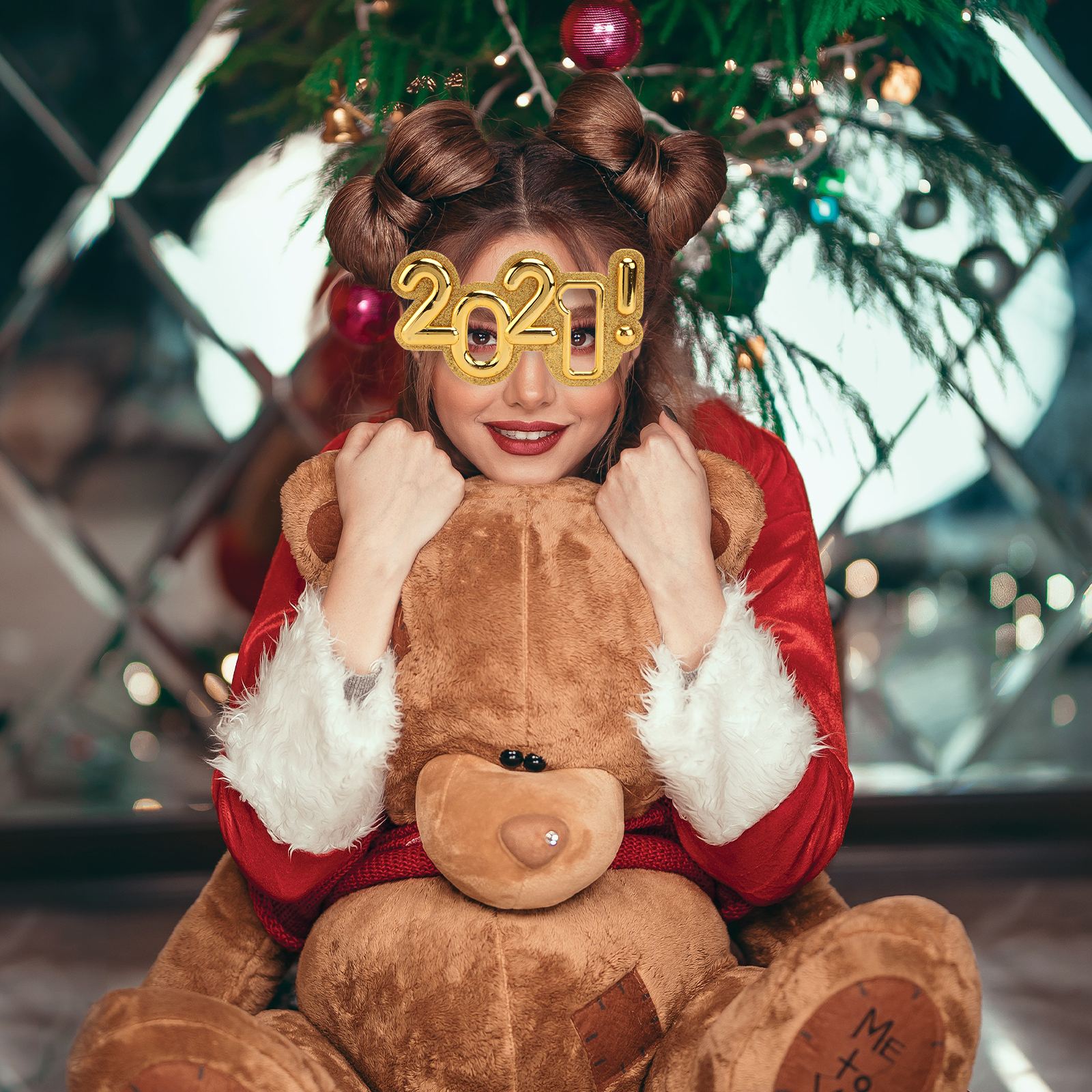 1pc Number Year Glasses Frame Prop Interesting Photo Booth Props Glasses Funny Year Eyeglass Frames Golden