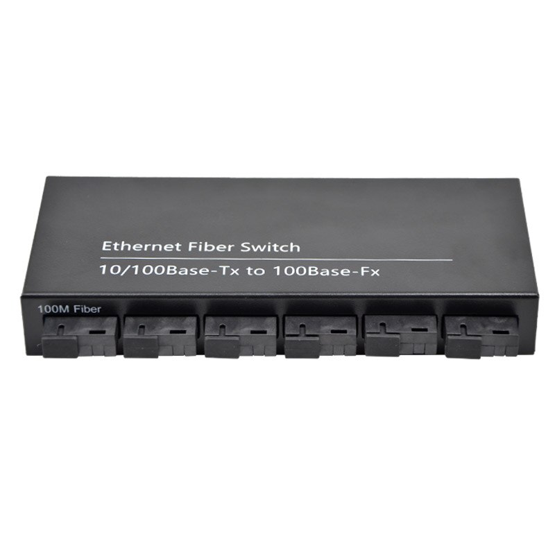 Fiber Optical Transceiver 10/100M Ethernet Fiber Switch 2 RJ45 6 Fiber Ports Fiber Optical Media Converter Single Mode