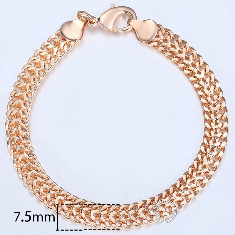 21 Stijlen 585 Rose Gouden Armband Voor Vrouwen Mannen Meisje Slak Curb/Weaving Link Vossenstaart Gehamerd Bismark Bead Chains 20Cm CBB1A: CB06