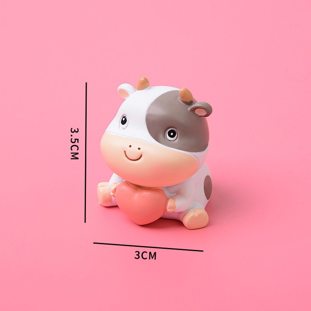 The Ox Year Figurines Cute Cartoon Doll Home Office Desk Resin Decoration Handmade DIY Craft For Childern: B