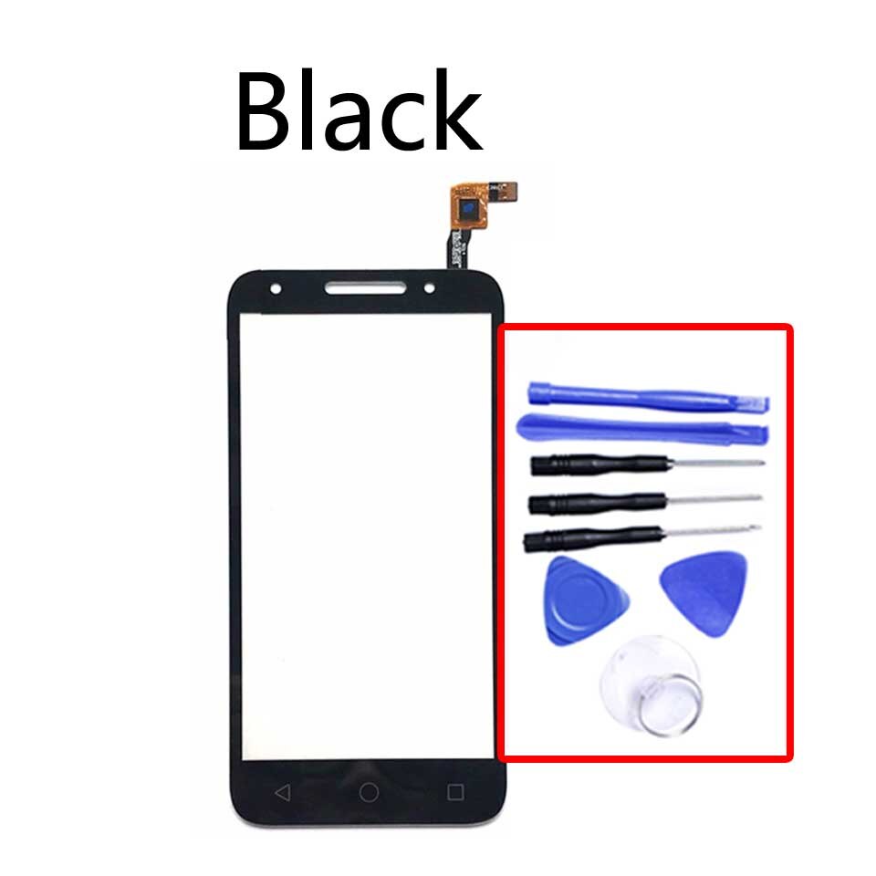 Pantalla táctil para Alcatel One U5 contacto OT5044 OT 5044D5044T 5044Y 5044R Touch Sensor de Panel de pantalla digitalizador de reemplazo de vidrio: Black-With tool