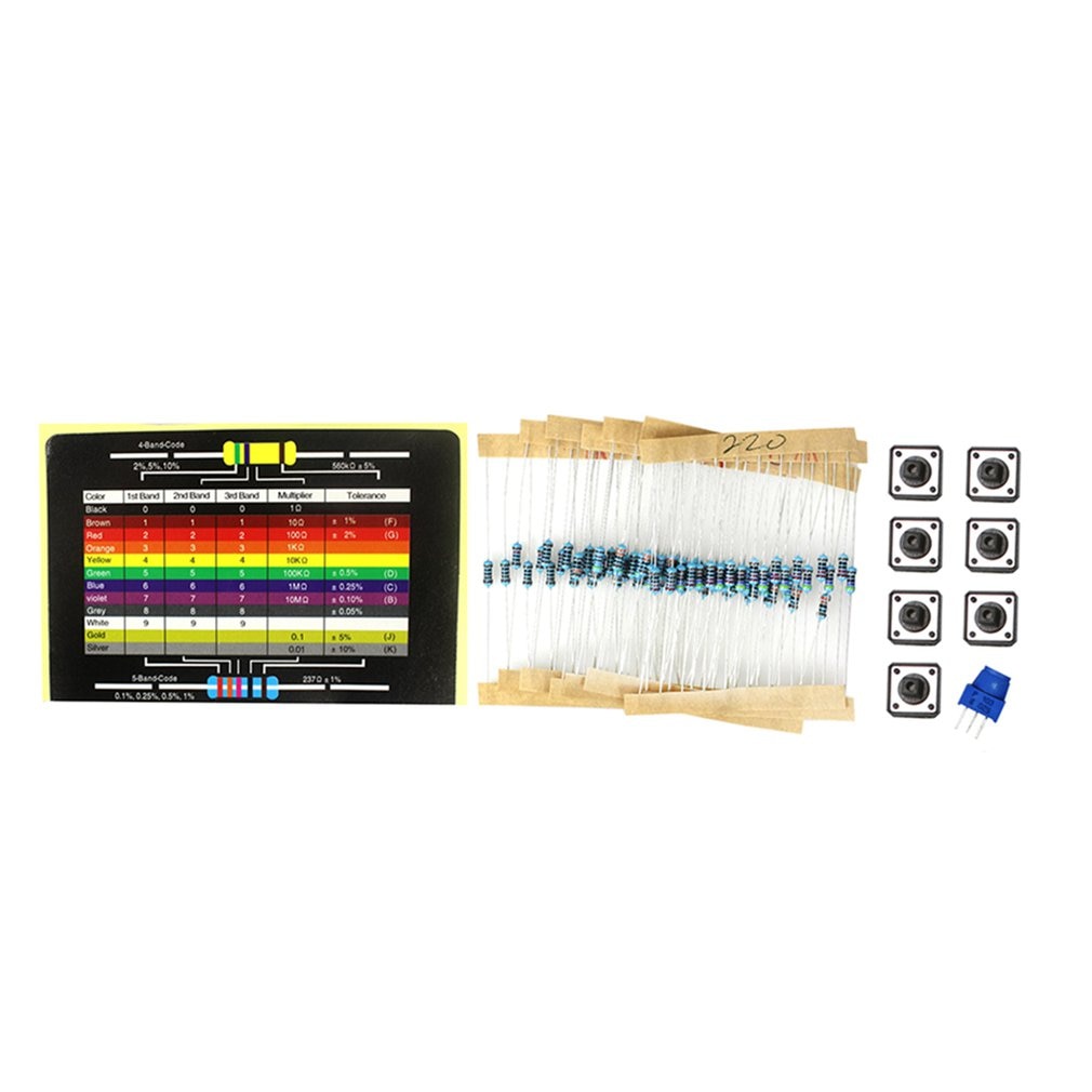 1 set 400 holes Starter Kit for Arduino Resistor / LED / Capacitor / Jumper Wires / Test Board Resistance Kit