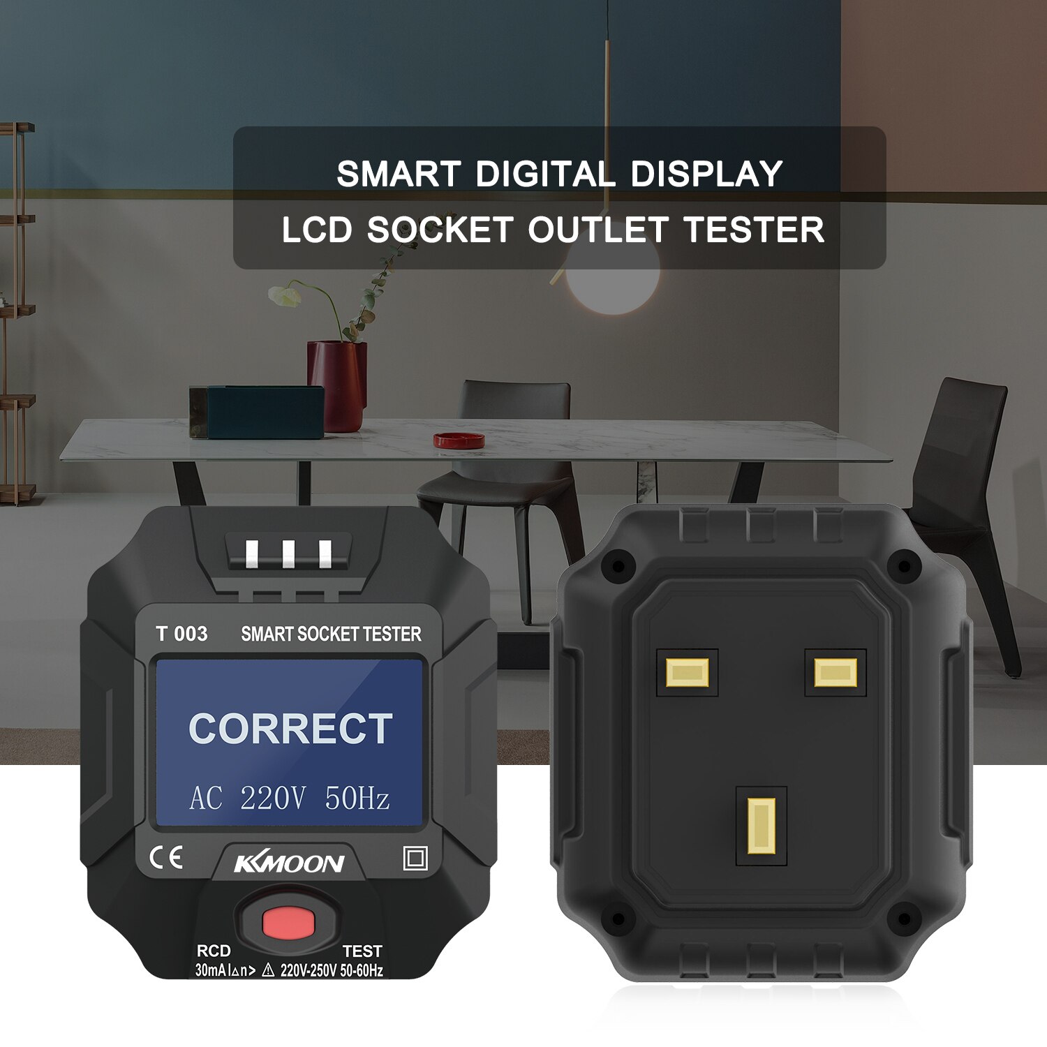 KKmoon 220~250V Socket Outlet Tester Smart Circuit Polarity Detector Wall Plug Breaker Finder Leakage Test for Home Appliance