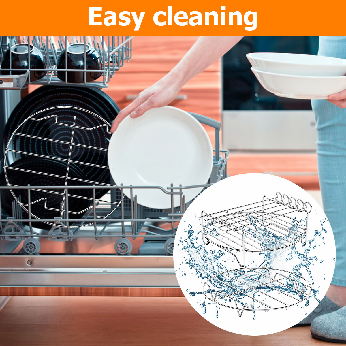 Lucht Friteuse Roestvrijstalen Bakplaat & Stoomrekken Lucht Friteuse Gereedschap Bakvorm Bbq Gril Bakpan Accessoires Kookgerei