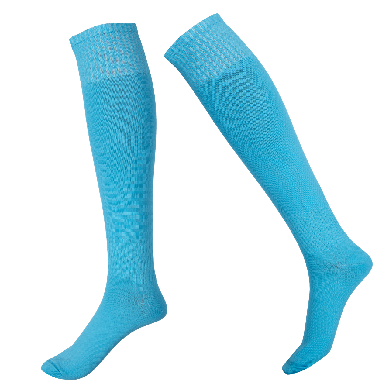 Hirigin-calcetines largos para hombre, medias altas hasta la rodilla, ideales para fútbol, béisbol, Hockey, blanco, amarillo Y azul: Azul cielo