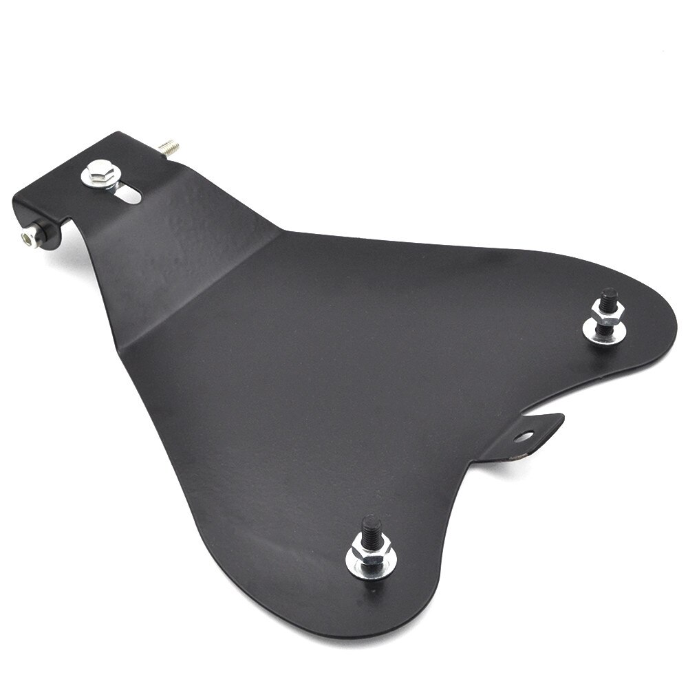 BJMOTO-almohadilla de asiento delgada para Conductor, de cuero negro, Solo con Kits de soporte de montaje para Harley Sportster Bobber Chopper: Seat Base