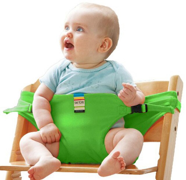Cinturón de seguridad de asiento para silla de bebé, arnés de asiento portátil para bebé, cubierta de silla de transporte para bebé, accesorios para productos de alimentación de bebé L0024: green