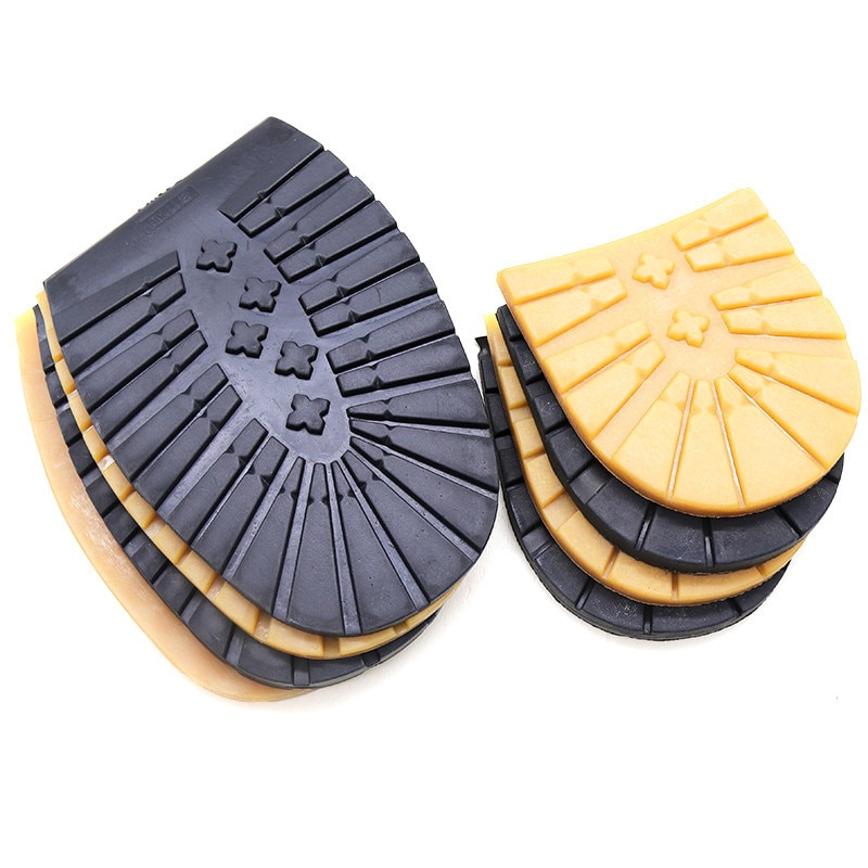 Diy udskiftning ydersål sort gul mat pad tykkere gummi sko til mænd læder forretning sko hælsåle skridsikker reparation –